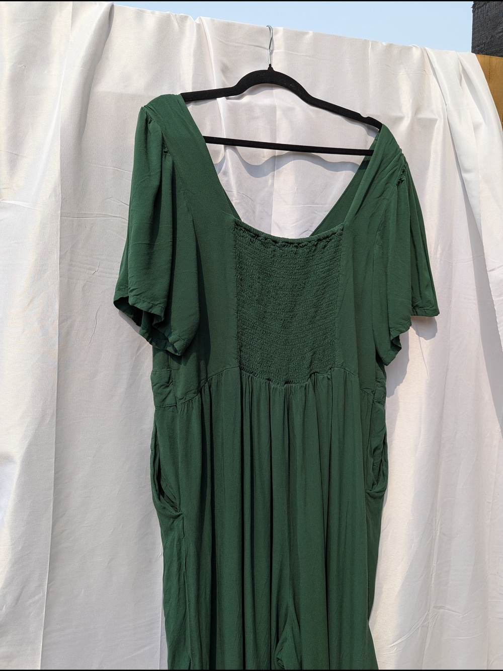 Old Navy Puff Sleeve V-Neck Jumpsuit Cottagecore Boho Wide Leg - Picture 14 of 14